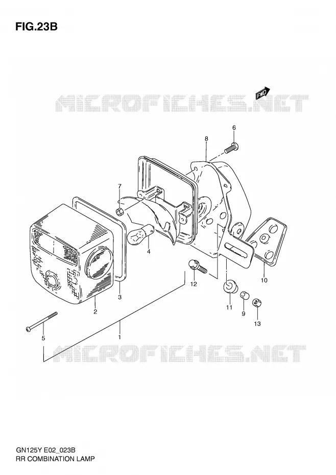 FEU ARRIERE (MODELE V/W/X E18,E22) Suzuki MOTO 125 GN 2000  GN125Y(E4)