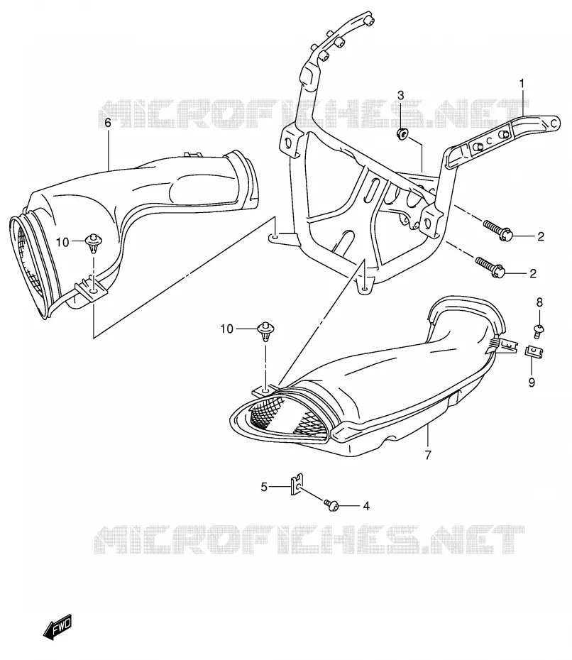 FLANCS DE CARENAGES Suzuki MOTO 750 GSX-R 2002  GSX-R750K2(E2)