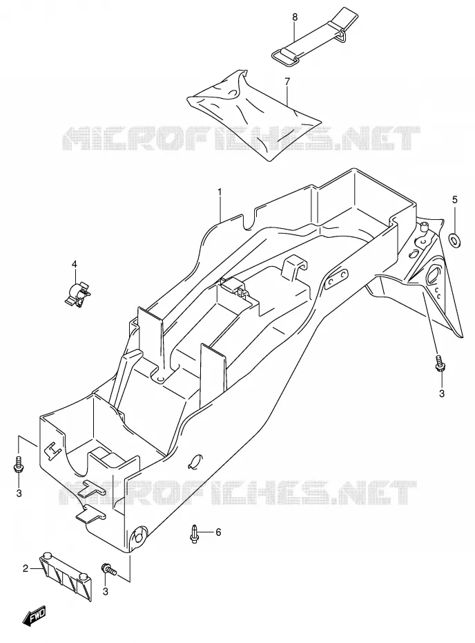 GARDE BOUE ARRIERE Suzuki MOTO 750 GSX-R 2000  GSX-R750U2Y(E2)