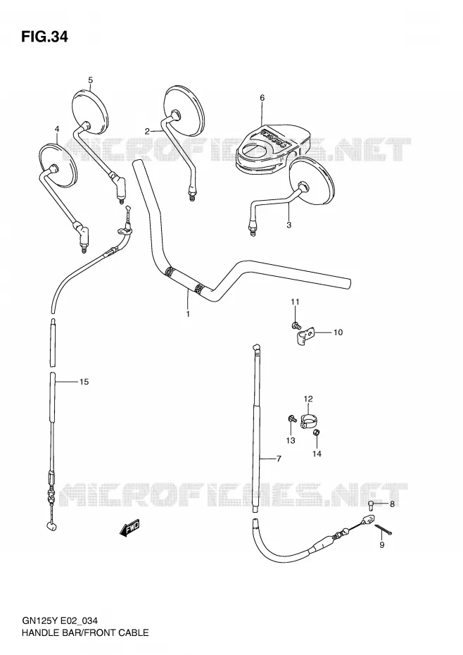 GUIDON - CABLES Suzuki MOTO 125 GN 1997  GN125UV(E2)