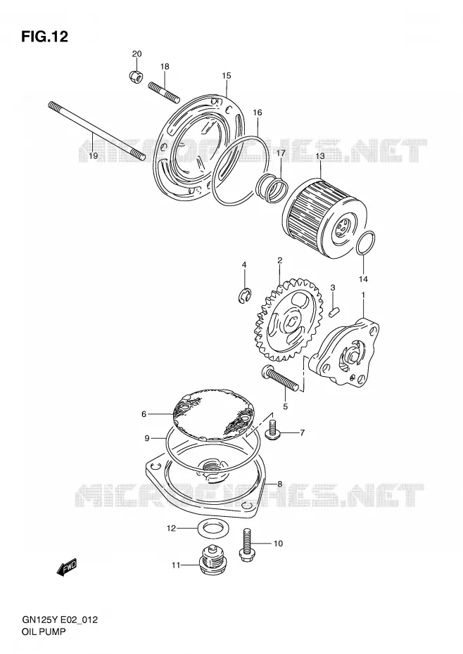 POMPE A HUILE Suzuki MOTO 125 GN 1999  GN125X(E4)