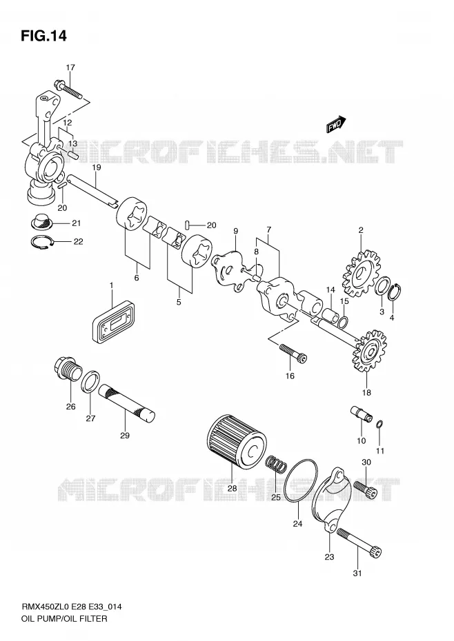 POMPE A HUILE Suzuki MOTO 450 RMX-Z 2010  RMX450ZL0(E28/E33)
