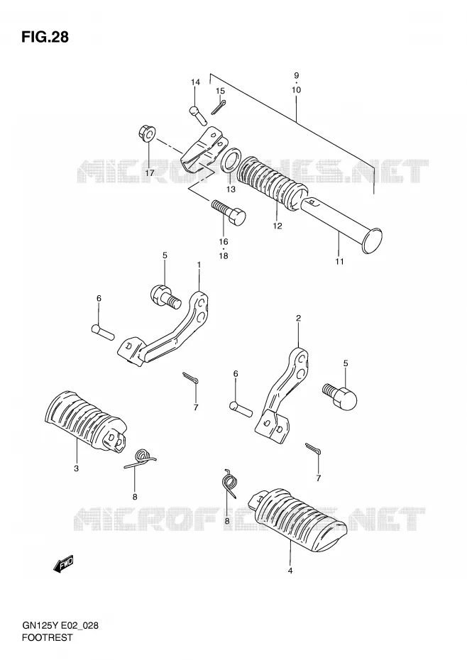 REPOSE PIED Suzuki MOTO 125 GN 1998  GN125UW(E2)