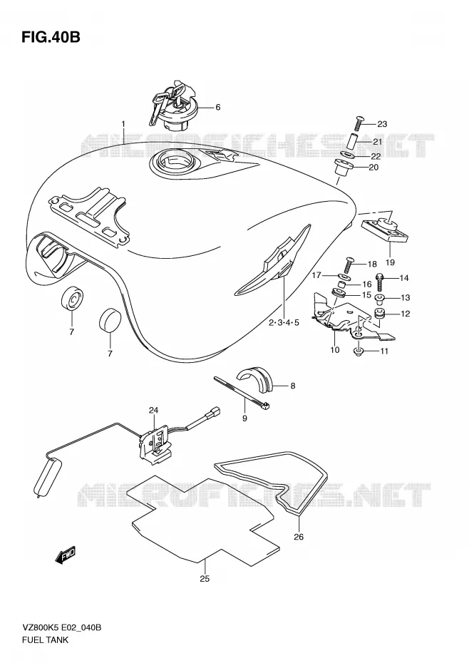 RESERVOIR D'ESSENCE (MODEL K9) Suzuki MOTO 800 MARAUDER 2008  VZ800K8(E2)