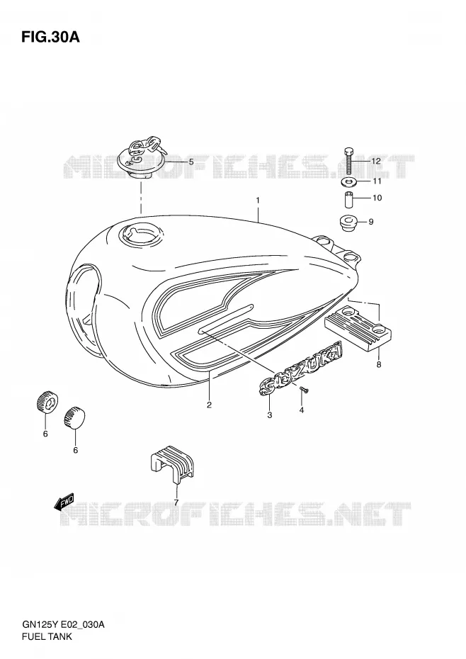 RESERVOIR D'ESSENCE (MODELE X) Suzuki MOTO 125 GN 2000  GN125Y(E4)