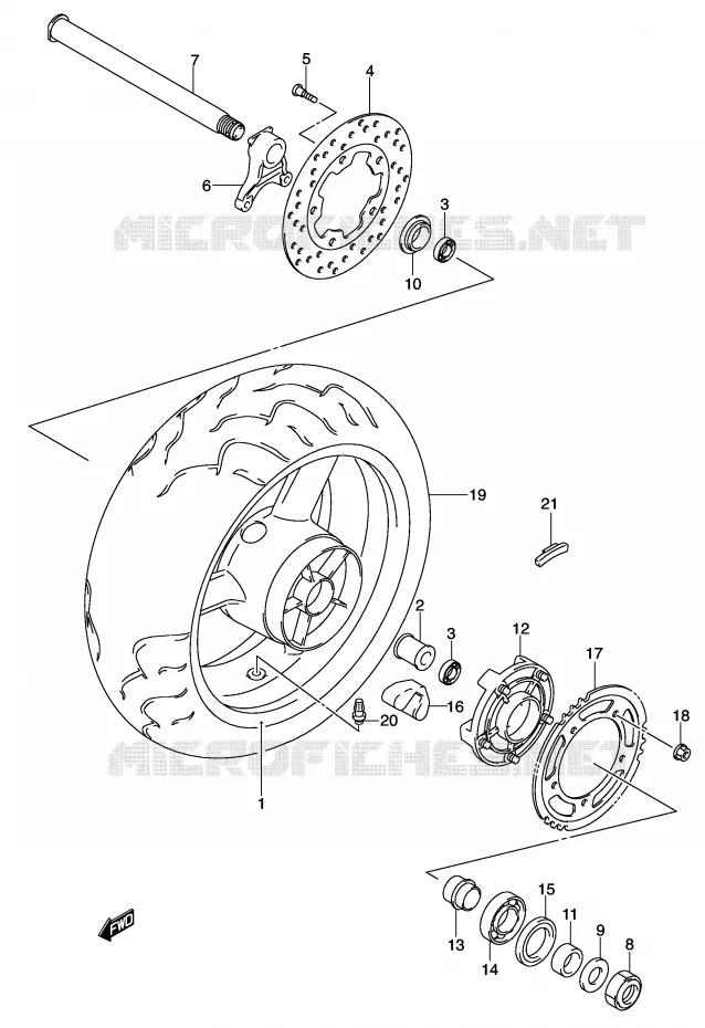 ROUE ARRIERE Suzuki MOTO 750 GSX-R 2003  GSX-R750U2K3(E2)