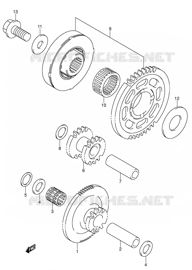 ROUE LIBRE DE DEMARREUR Suzuki MOTO 750 GSX-R 2001  GSX-R750K1(E2)