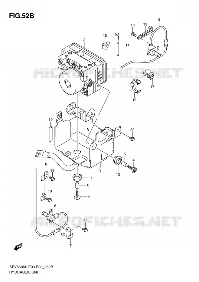 SYSTÈME ABS(SFV650AL0) Suzuki MOTO 650 GLADIUS 2010  SFV650AL0(E3/E28)