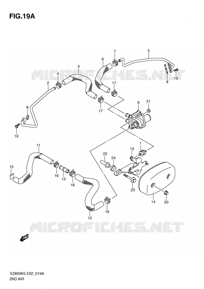 SYSTÈME DE RECYCLAGE GAZ D'ECHAPPEMENT (MODEL K9) Suzuki MOTO 800 MARAUDER 2008  VZ800K8(E2)