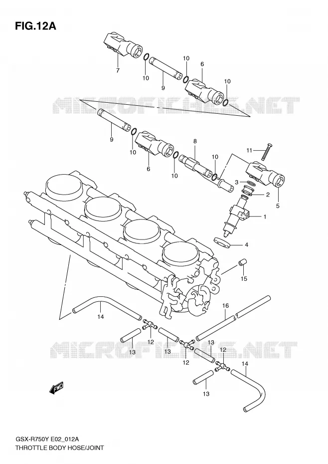 SYSTÈME D'INJECTION (MODELE K1) Suzuki MOTO 750 GSX-R 2000  GSX-R750Y(E2)