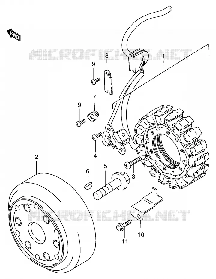 ALLUMAGE ROTOR - STATOR (MODELE T/V) Suzuki MOTO 600 INTRUDER 1996  VS600GLUT(E2)