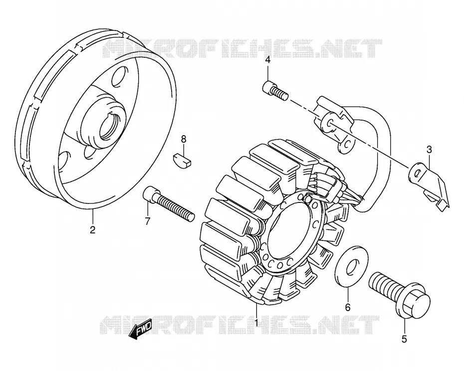 ALLUMAGE ROTOR - STATOR Suzuki MOTO 1300 HAYABUSA 2000  GSX1300RU1Y(E2)