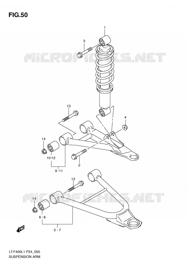 AMORTISSEUR - TRIANGLES Suzuki QUAD 400 KINGQUAD 2011  LT-F400L1(P24)