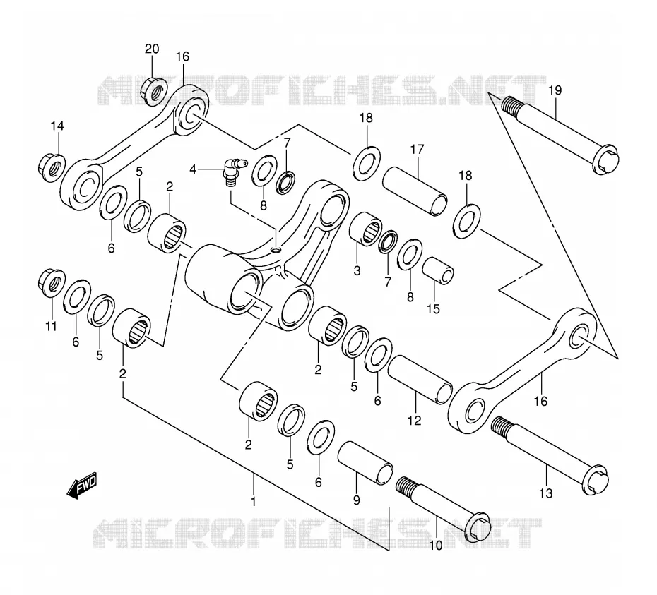 BIELLETTE DE SUSPENSION ARRIERE Suzuki MOTO 400 DR-Z 2002  DR-Z400EK2(E3/E28)