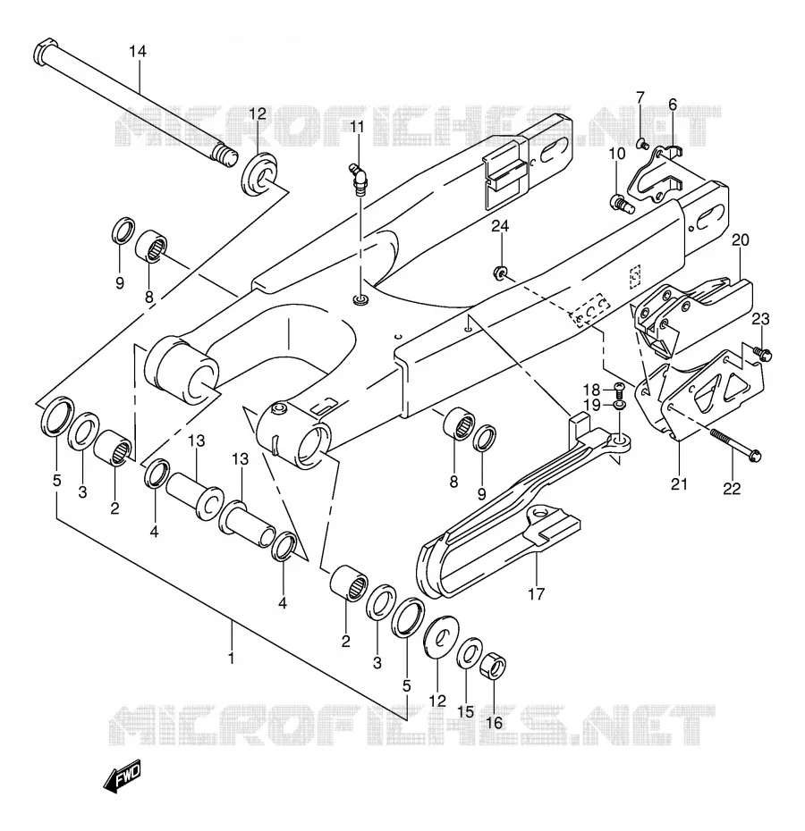 BRAS OSCILLANT ARRIERE Suzuki MOTO 400 DR-Z 2000  DR-Z400Y(E3/E28)