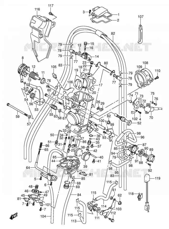 CARBURATEUR (MODEL K3/K4) Suzuki MOTO 400 DR-Z 2004  DR-Z400EK4(E3/E28)