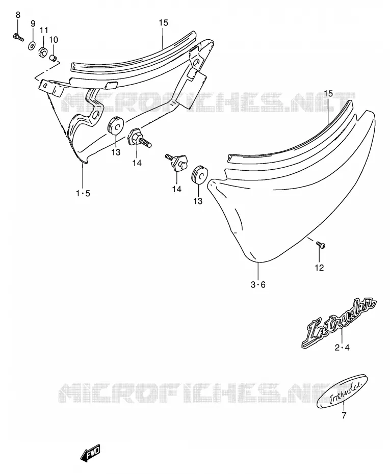 CARENAGES ARRIERE Suzuki MOTO 600 INTRUDER 1995  VS600GLUS(E2)