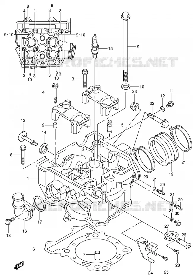 CULASSE Suzuki MOTO 400 DR-Z 2000  DR-Z400Y(E3/E28)