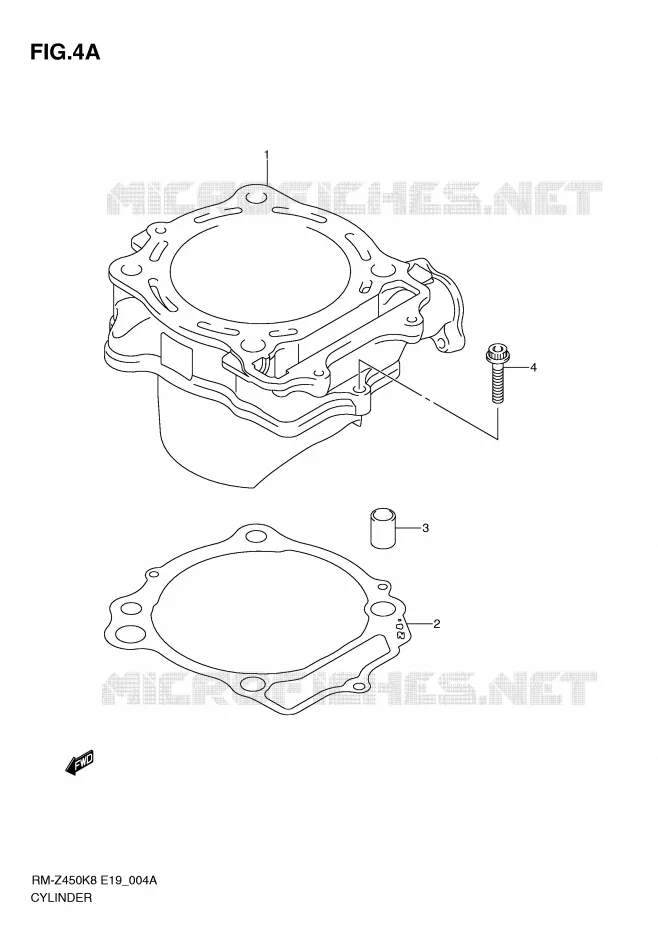 CYLINDRE (RM-Z450L1) Suzuki MOTO 450 RM-Z 2011  RM-Z450L1(E19)