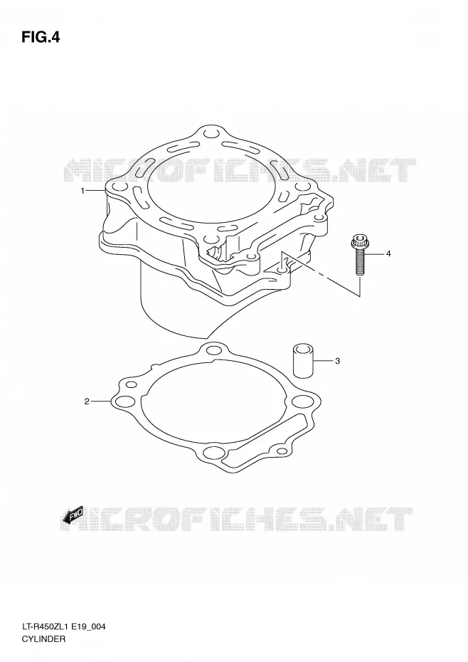 CYLINDRE Suzuki QUAD 450 QUADRACER 2011  LT-R450L1(E19)