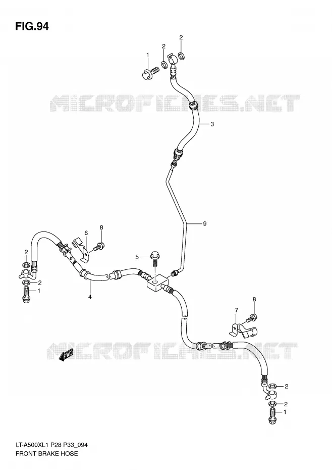 DURITE DE FREIN AVANT Suzuki QUAD 500 KINGQUAD 2011  LT-A500XL1(P28/P33)