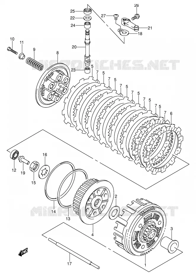 EMBRAYAGE Suzuki MOTO 400 DR-Z 2000  DR-Z400Y(E3/E28)