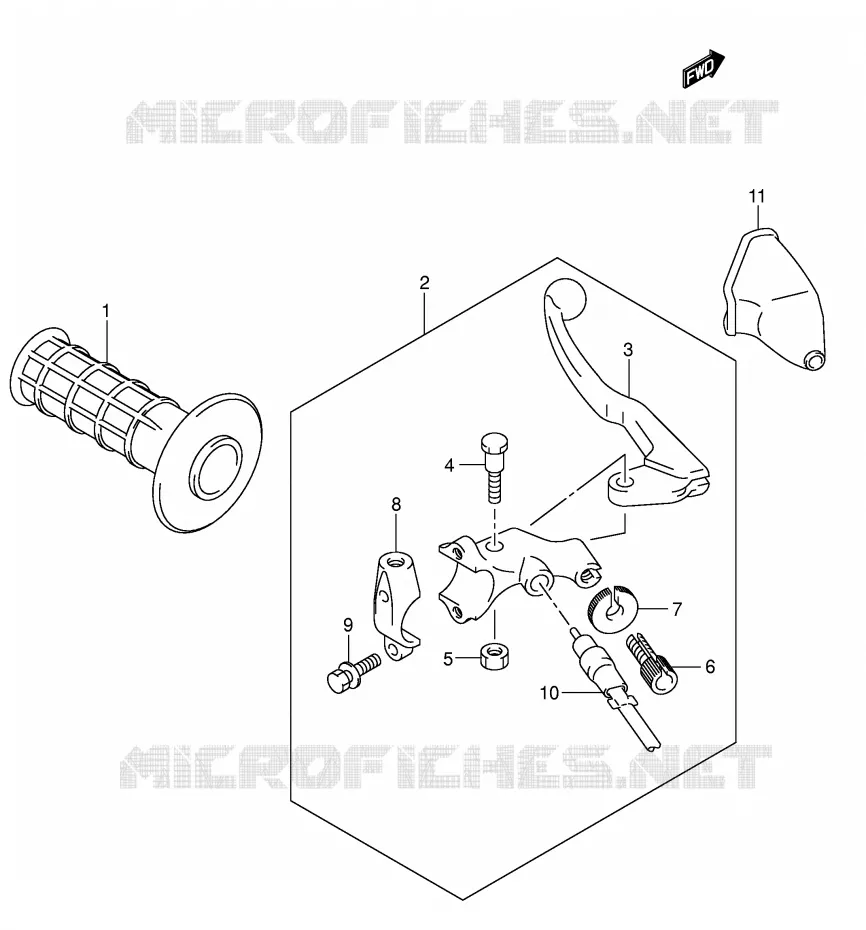 ENSEMBLE LEVIER - POIGNEE GAUCHE Suzuki MOTO 400 DR-Z 2007  DR-Z400SK7(E3/E28)