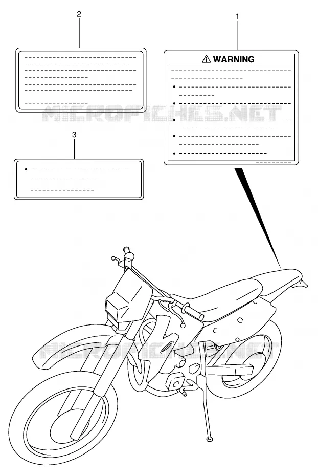 ETIQUETTE (MODELE K4) Suzuki MOTO 400 DR-Z 2003  DR-Z400K3(E3/E28)