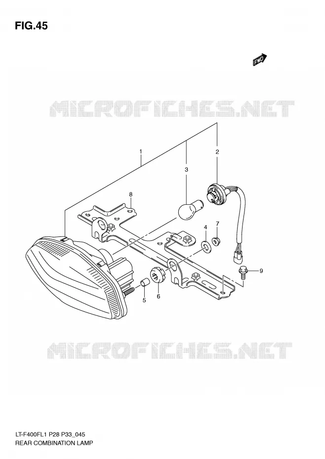 FEU ARRIERE (LT-F400FZL1 P33) Suzuki QUAD 400 KINGQUAD 2011  LT-F400FZL1(P28/P33)