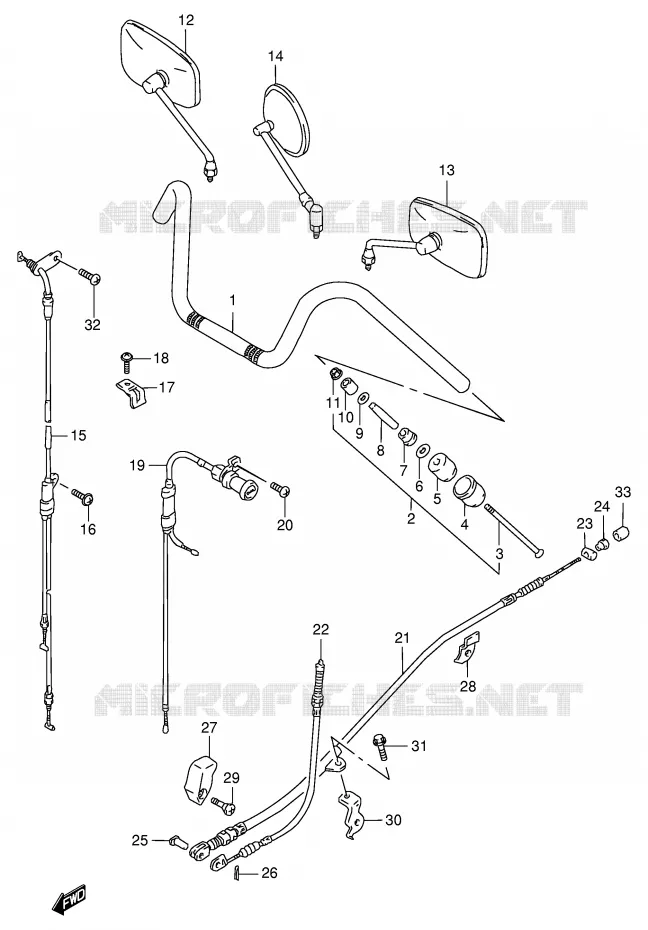 GUIDON (MODELE S) Suzuki MOTO 600 INTRUDER 1996  VS600GLFT(E2)