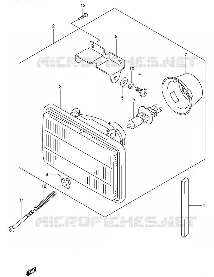 PHARE (MODELE Y/K1) Suzuki MOTO 400 DR-Z 2003  DR-Z400EK3(E3/E28)
