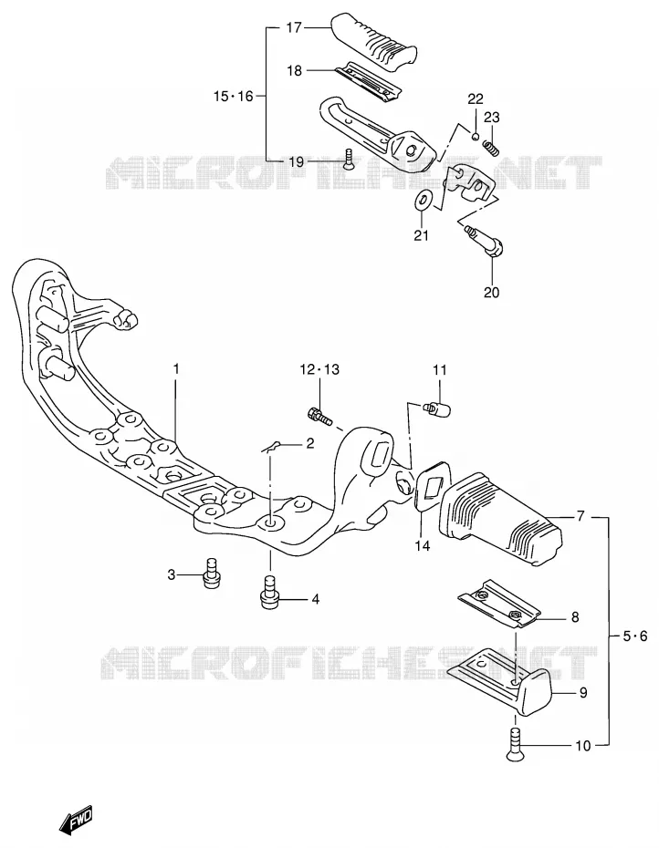 REPOSE PIED Suzuki MOTO 600 INTRUDER 1996  VS600GLUT(E2)