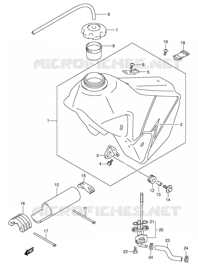 RESERVOIR D'ESSENCE (MODELE K3) Suzuki MOTO 400 DR-Z 2000  DR-Z400EY(E3/E28)