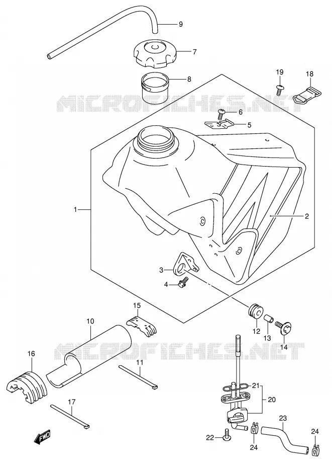 RESERVOIR D'ESSENCE (MODELE K4) Suzuki MOTO 400 DR-Z 2002  DR-Z400EK2(E3/E28)