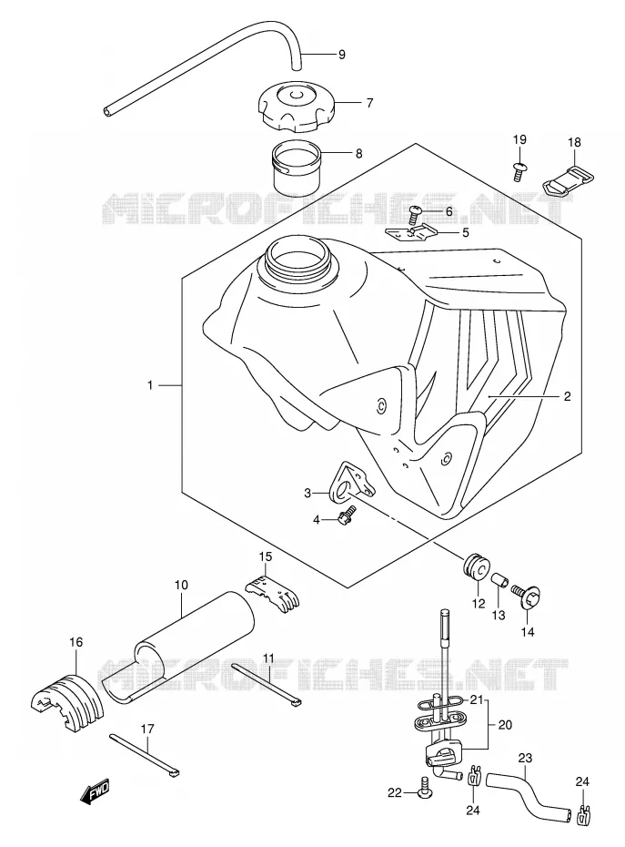 RESERVOIR D'ESSENCE (MODELE Y) Suzuki MOTO 400 DR-Z 2002  DR-Z400EK2(E3/E28)