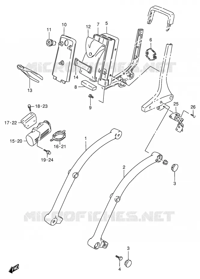 SUPPORT DOSSERET (MODELE T/V) Suzuki MOTO 600 INTRUDER 1996  VS600GLT(E2)