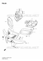 PARE CHOC AVANT   ENTOURAGE DE PHARE (LT A500XL1 P33) pour Suzuki KINGQUAD 500 2011