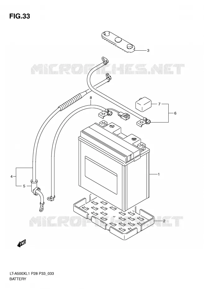 BATTERIE Suzuki QUAD 500 KINGQUAD 2011  LT-A500XZL1(P28/P33)
