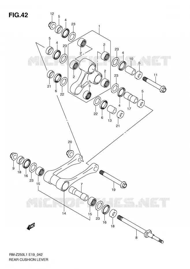 BIELLETTE DE SUSPENSION ARRIERE Suzuki MOTO 250 RM-Z 2011  RM-Z250L1(E19)