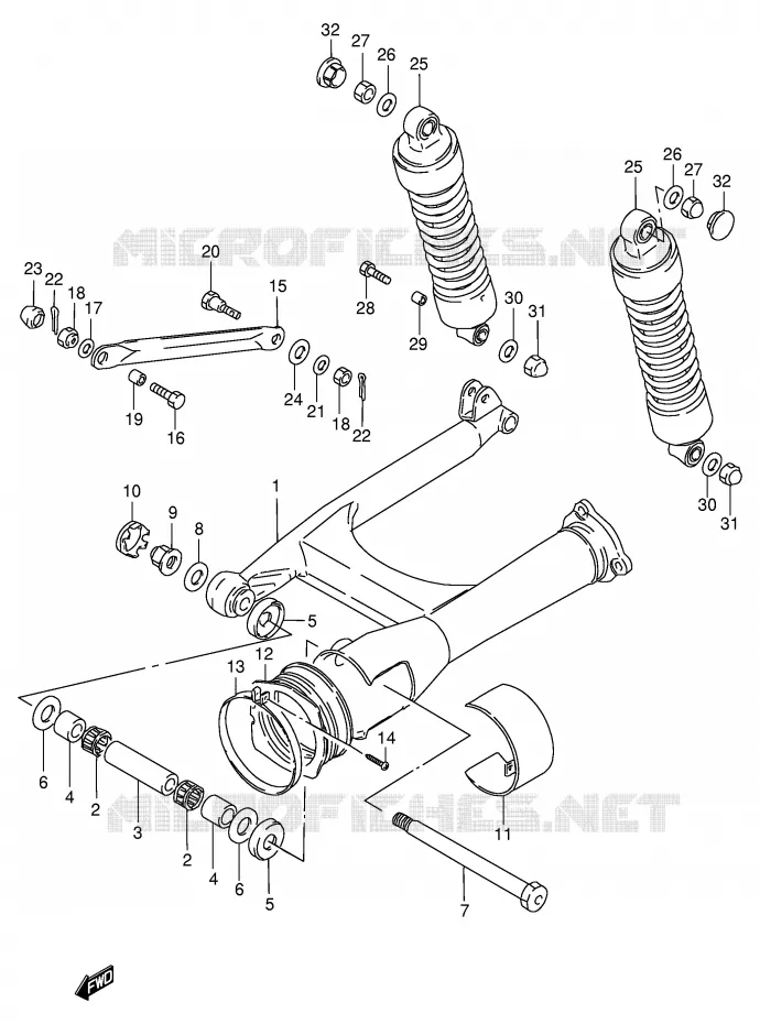 BRAS OSCILLANT ARRIERE Suzuki MOTO 600 INTRUDER 1997  VS600GLV(E2)