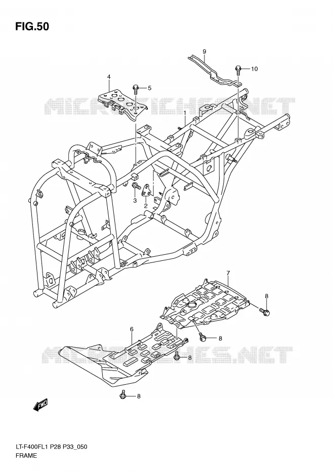 CADRE Suzuki QUAD 400 KINGQUAD 2011  LT-F400FZL1(P28/P33)