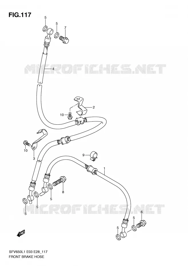 DURITE DE FREIN AVANT (SFV650L1 E28) Suzuki MOTO 650 GLADIUS 2011  SFV650AL1(E3/E28)