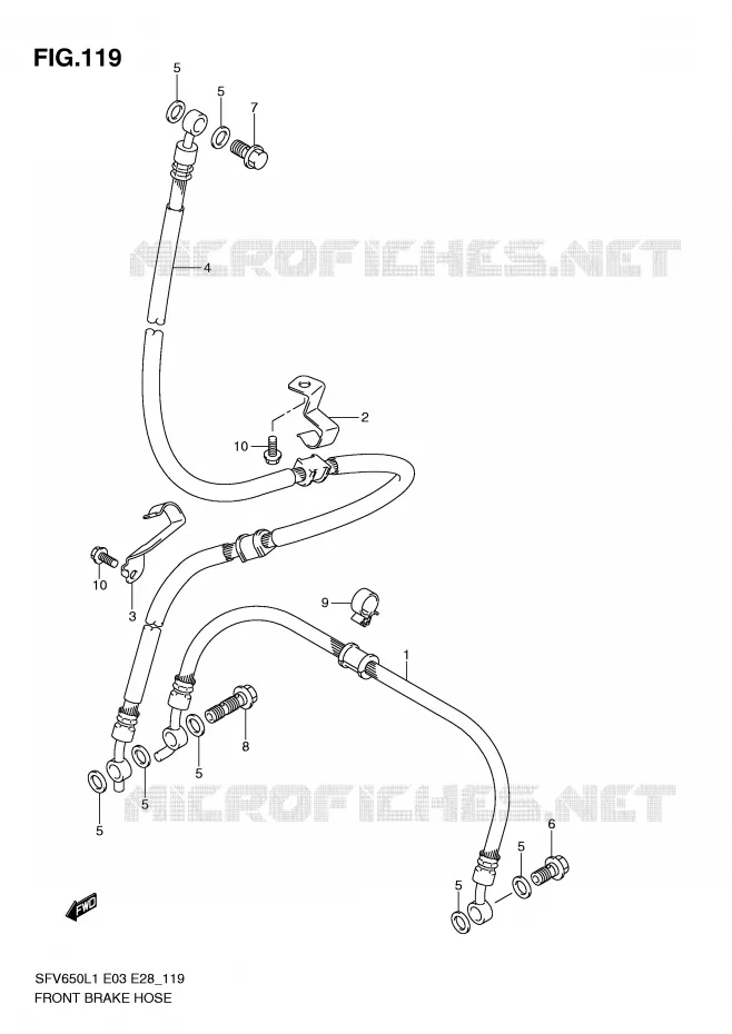 DURITE DE FREIN AVANT (SFV650L1 E33) Suzuki MOTO 650 GLADIUS 2011  SFV650AL1(E3/E28)