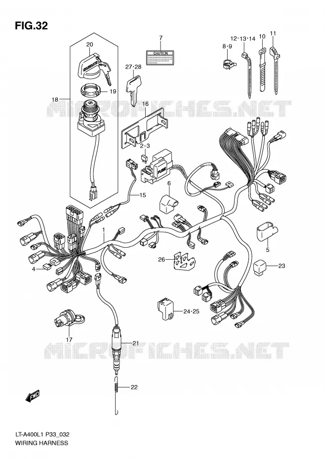 FAISCEAU ELECTRIQUE Suzuki QUAD 400 KINGQUAD 2011  LT-A400L1(P33)