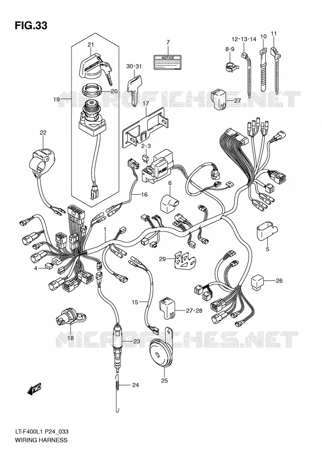 FAISCEAU ELECTRIQUE Suzuki QUAD 400 KINGQUAD 2011  LT-F400L1(P24)