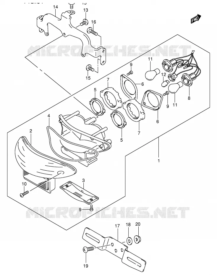 FEU ARRIERE Suzuki MOTO 1300 HAYABUSA 2002  GSX1300RK2(E2)