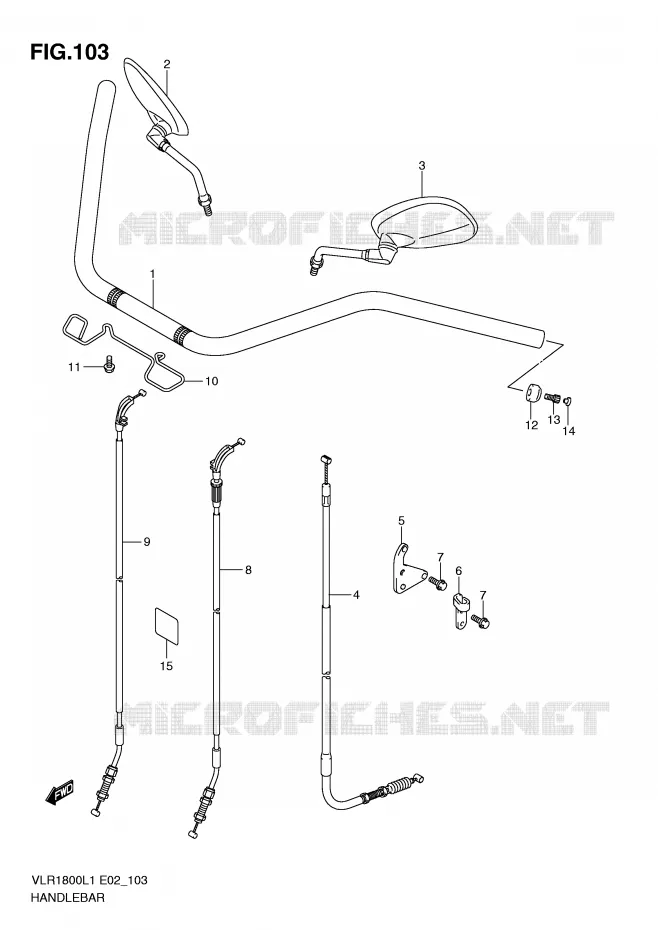 GUIDON (VLR1800L1 E2) Suzuki MOTO 1800 INTRUDER 2011  VLR1800TL1(E2)