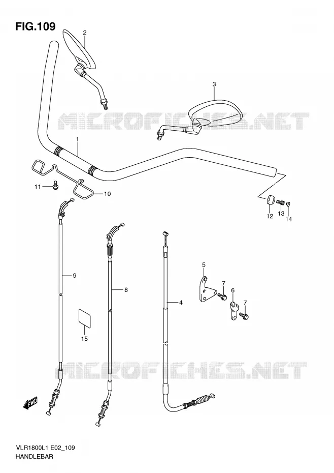 GUIDON (VLR1800UFL1 E19) Suzuki MOTO 1800 INTRUDER 2011  VLR1800UFL1(E2)