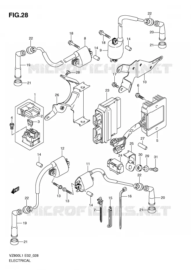 PARTIE ELECTRIQUE (VZ800L1 E2) Suzuki MOTO 800 MARAUDER 2011  VZ800L1(E2)