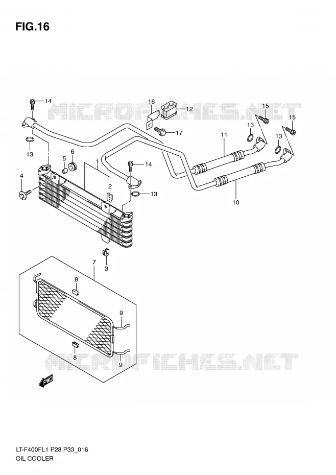 RADIATEUR D'HUILE Suzuki QUAD 400 KINGQUAD 2011  LT-F400FZL1(P28/P33)